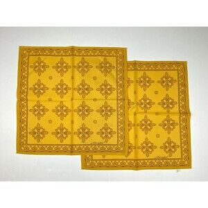 Les Olivades Napkins Set of 2 Yellow Floral Provencal 100% Cotton 18.5" Square